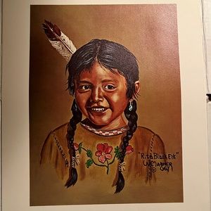 Rita Black Elk Lithograph by W.Magner 1967